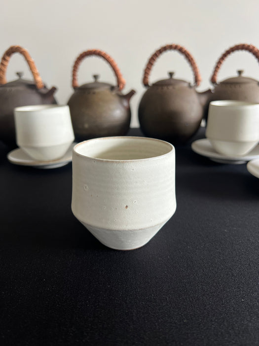 Handcrafted Cup Powder Glazed Creamy White