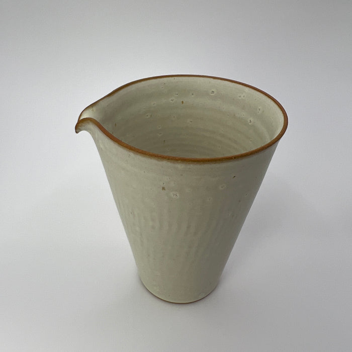 Handcrafted Cup Pouring Tall Powder Glazed Creamy White
