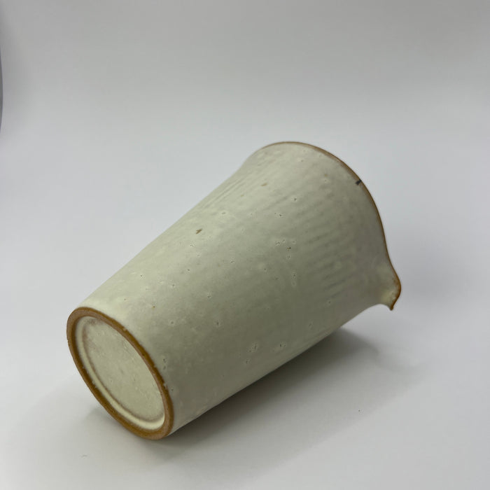 Handcrafted Cup Pouring Tall Powder Glazed Creamy White