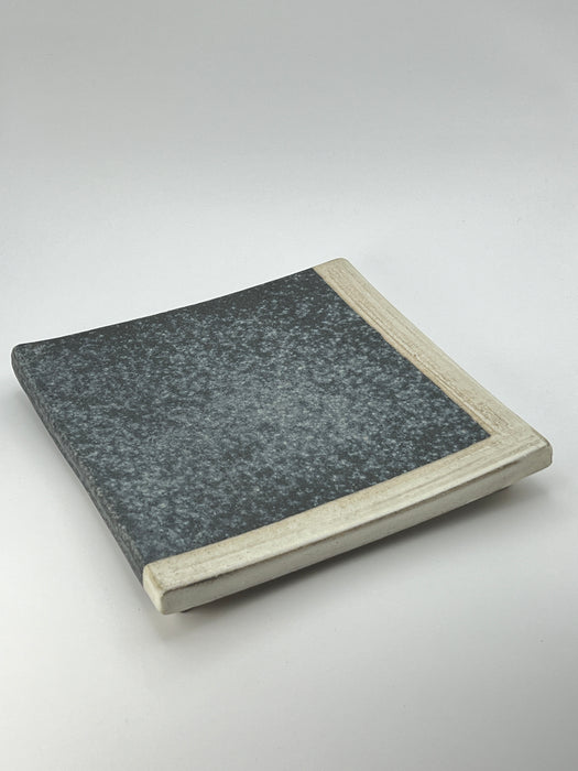 Handcrafted Plate Square Charcoal Grey