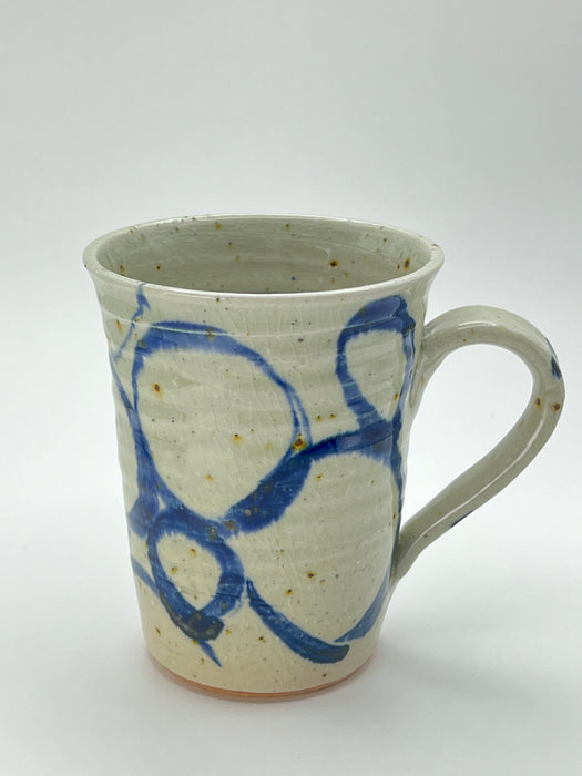 Handcrafted Mug Tall Vivid Blue Circle