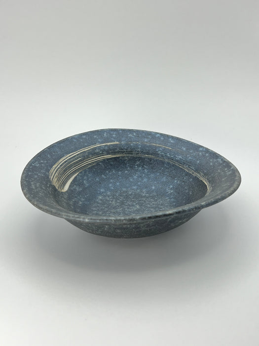Handcrafted Bowl Charcoal Grey & Brush Stroke