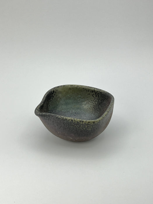 Handcrafted Bowl Pouring Carbonized Ash Coated Small