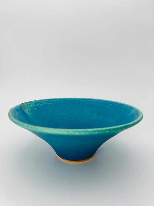 Handcrafted Bowl Curved Blue Glaze