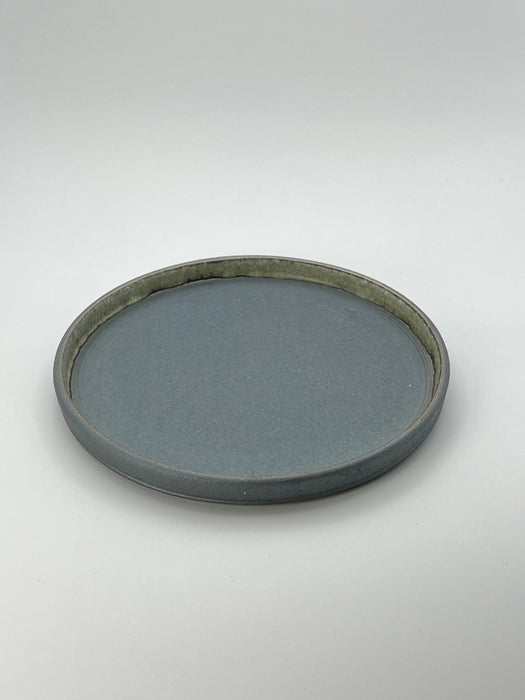 Handcrafted Plate Jade Green Exterior & Kiln-changed Medium