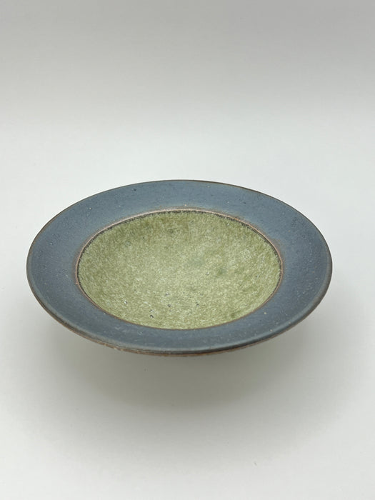 Handcrafted Bowl Rim Jade Green Interior & Kiln-changed Small