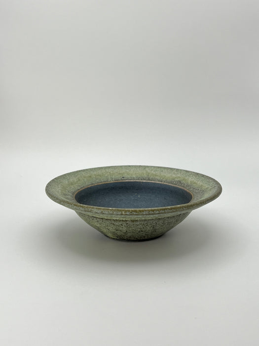 Handcrafted Bowl Rim Jade Green Exterior & Kiln-changed Small