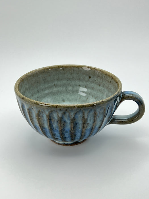 Handcrafted Mug Creamy Blue Glaze Large