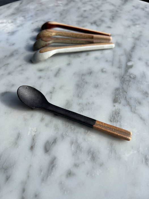 Handcrafted Porcelain Spoon Rusty Black