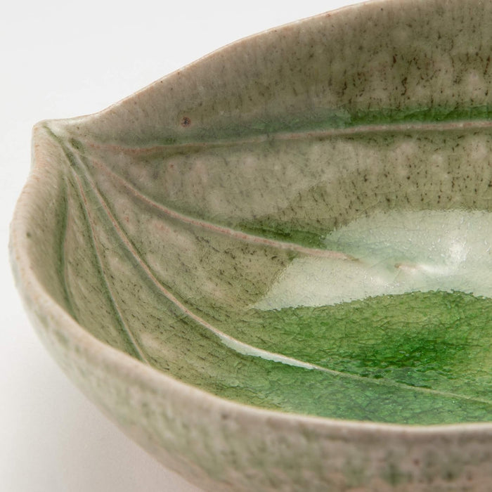 Handcrafted Bowl Serving Smilax Glabra Leaf