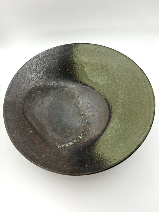 Handcrafted Bowl Carbonized with Ash Powdered Large