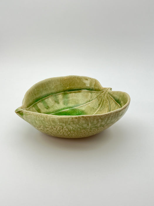 Handcrafted Bowl Serving Smilax Glabra Leaf