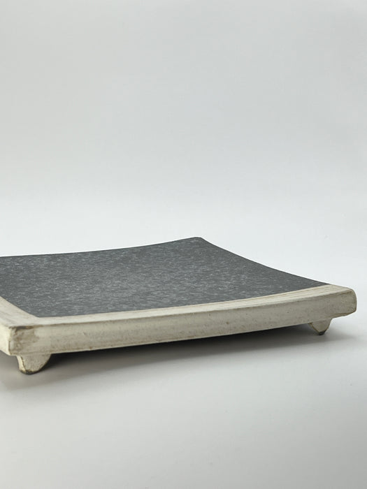 Handcrafted Plate Square Charcoal Grey