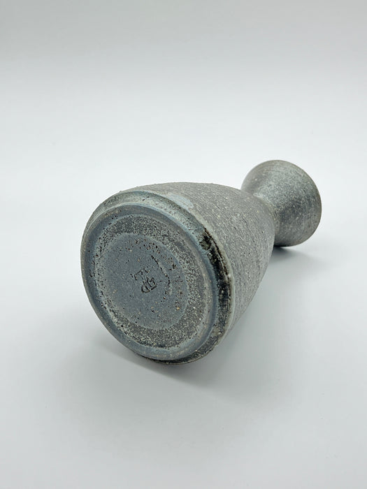 Handcrafted Sake Bottle Smoke Grey with Blue Edge