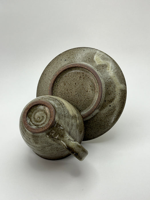 Handcrafted Cup & Saucer Ash Brush