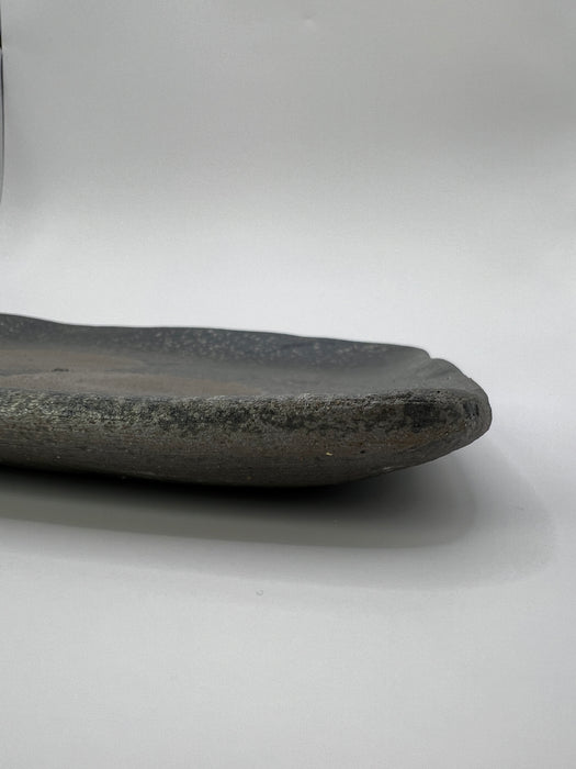 Handcrafted Plate Charcoal Grey Kiln Changed Square Large