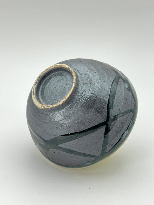 Handcrafted Rice Bowl Black Flow
