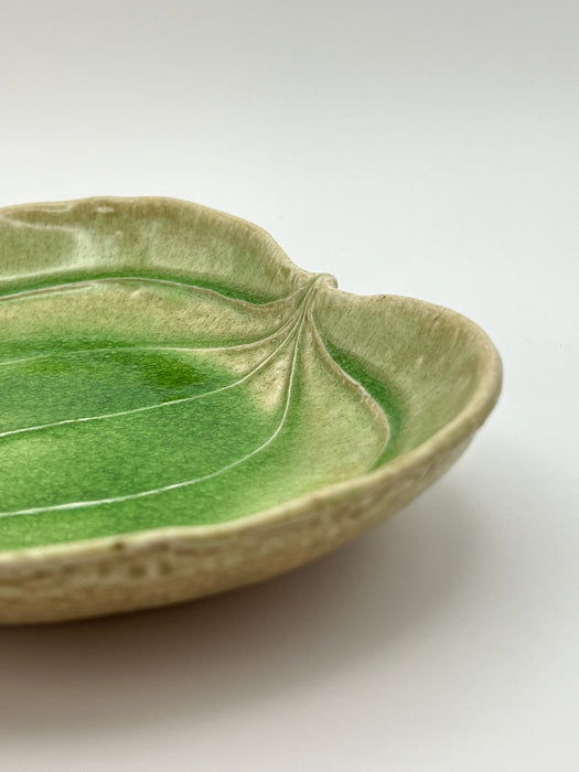Handcrafted Plate Serving Smilax Glabra Leaf