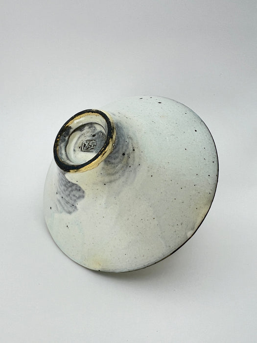 Handcrafted Bowl Curved Powdered with Iron Specks