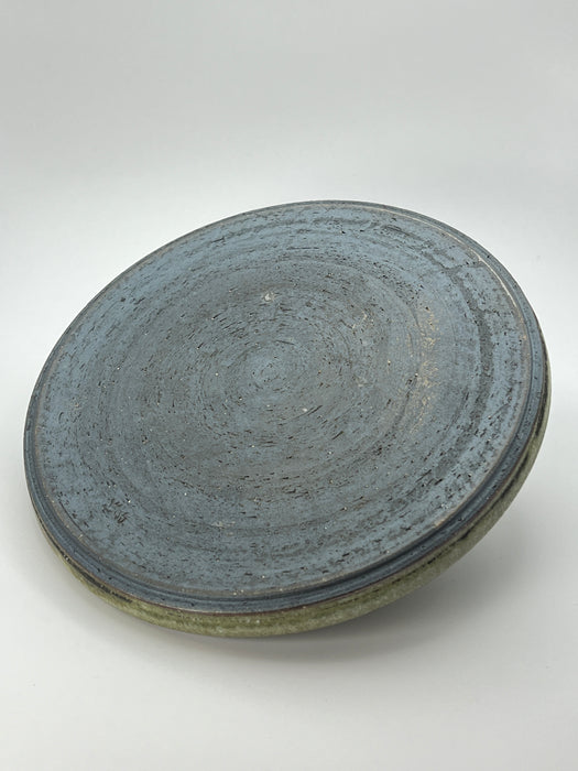 Handcrafted Plate Jade Green Interior & Kiln-changed Large