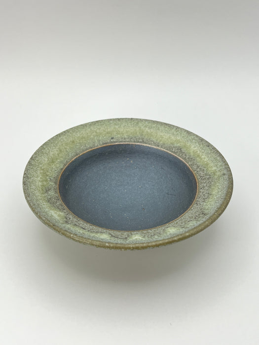 Handcrafted Bowl Rim Jade Green Exterior & Kiln-changed Small