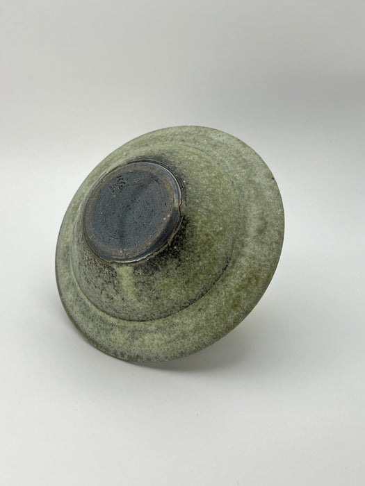 Handcrafted Bowl Rim Jade Green Exterior & Kiln-changed Small