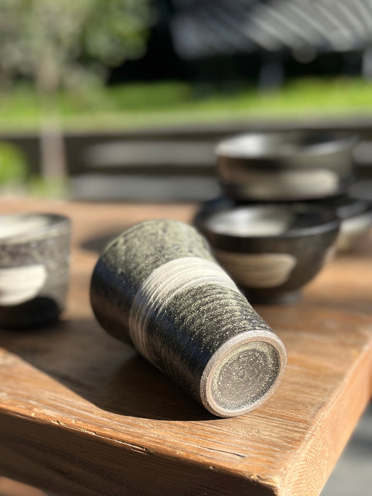 Handcrafted Cup Tall Black Shore