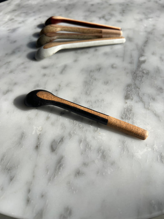Handcrafted Porcelain Spoon Rusty Black